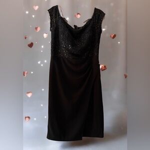 Alex Evenings Black Lace Midi Dress